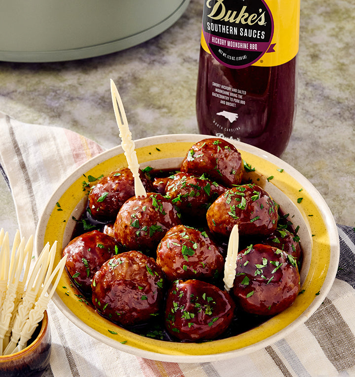 Hickory Bourbon BBQ Slow Cooker Meatballs – Duke's Mayo