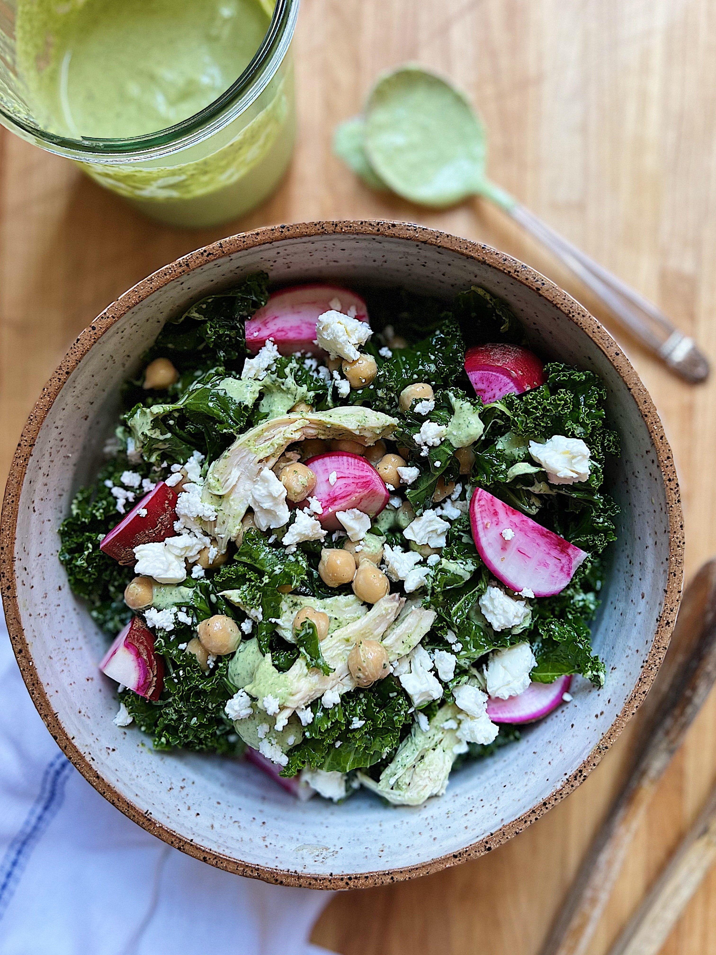 Kale Salad with Green Goddess Dressing Kale Salad with Green Goddess Dressing