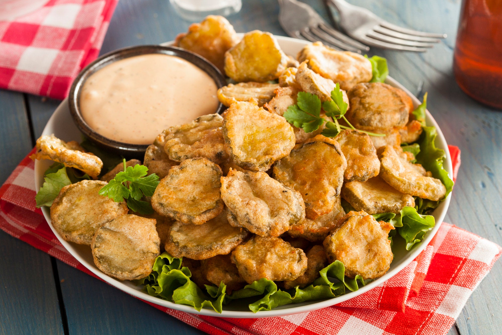 Fried Pickles with Cajun Dipping Sauce