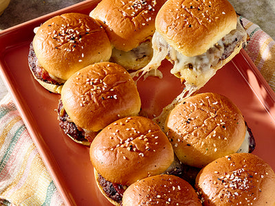 BBQ, Bacon, and Caramelized Onion Cheeseburger Sliders