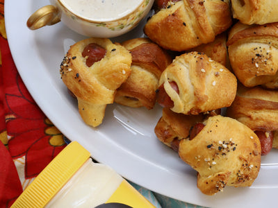 Pigs in a Blanket with Caesar Dipping Sauce