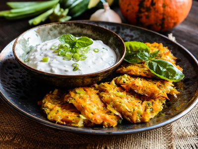 Spicy Fritters with Creamy Dill Sauce